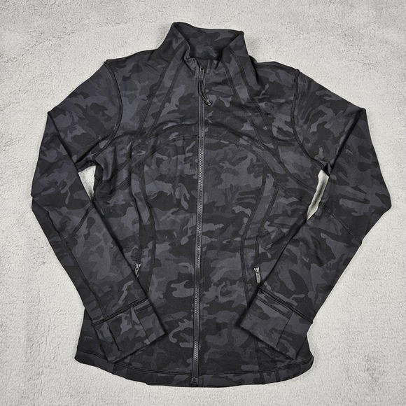 lululemon athletica Tops - Lululemon (Womens 12) Define Jacket Full Zip Black Camo Activewear Athleisure